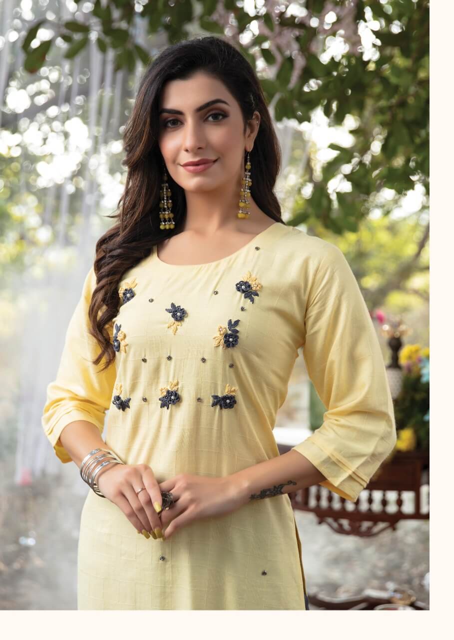Wanna Bahara Fancy Ethnic Wear Hand Work Kurti With Bottom Collection